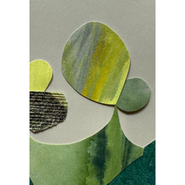 Green "Petal 1" Original Mixed-Media Collage on Paper by Zac Woodiel For Sale - Image 8 of 10