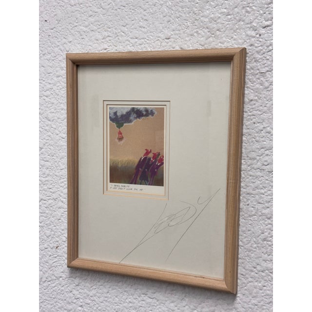 Abstract Jeff Leedy “I Tried Reality, It Just Didn’t Work for Me” Framed Print, Signed, Circa 1990s For Sale - Image 3 of 12