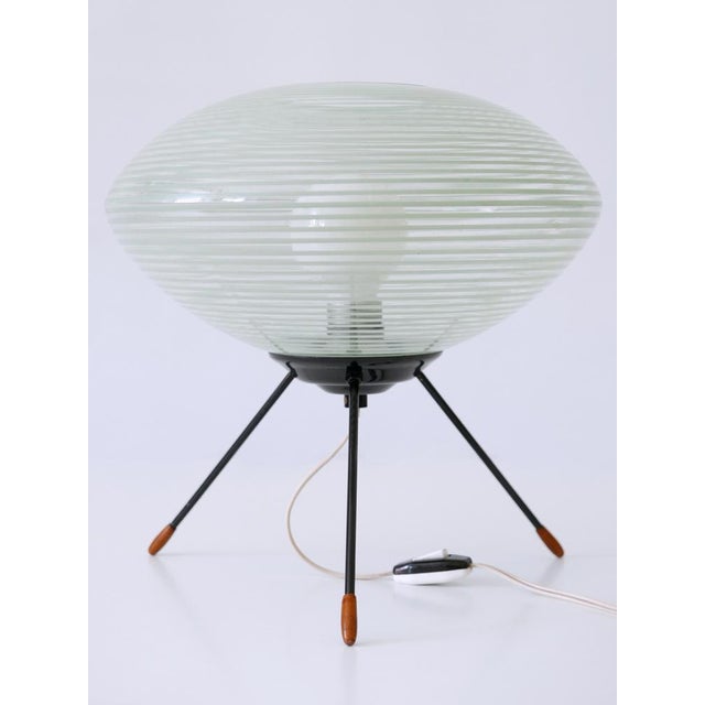 Aqua Mid-Century Modern Tripod UFO Table Lamp, 1950s For Sale - Image 8 of 18