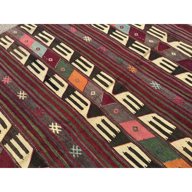 1960s Vintage Turkish Handmade Kilim Rug - 65"x88.5" For Sale In Raleigh - Image 6 of 9