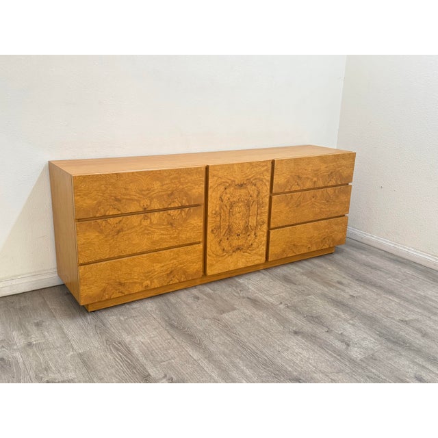 Mid Century Modern Burl Wood Dresser For Sale - Image 10 of 11