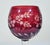 Ruby Red Cut to Clear Crystal Bohemian Style Wine Glass Goblets - Set of 8 For Sale - Image 9 of 14