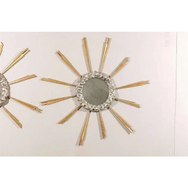 Italian Mid-19th Century Vintage Italian Gilded Sunburst Mirror For Sale - Image 3 of 11