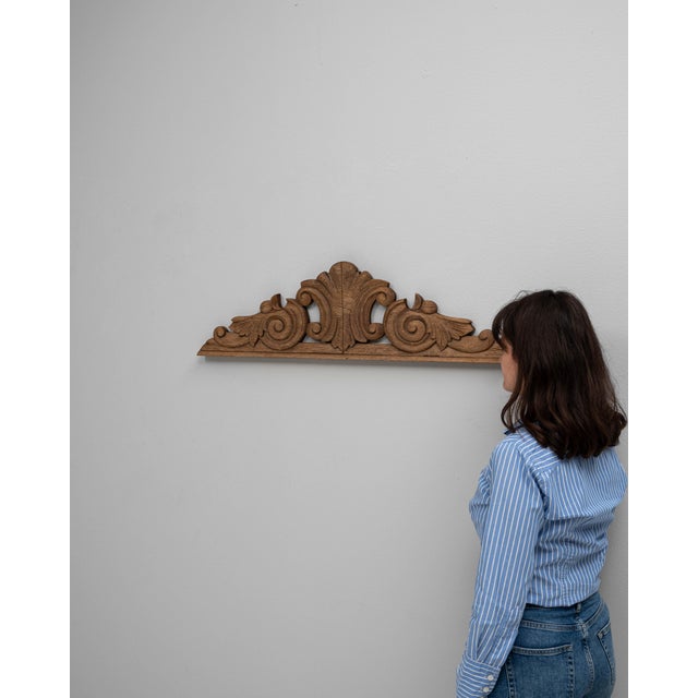 French 19th Century French Handcrafted Wooden Ornament Fragment For Sale - Image 3 of 18