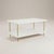 Contemporary Handcrafted Satin White Dove Lacquered Two-Layer Coffee Table With Brass Bamboo Legs For Sale - Image 3 of 6