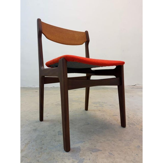 Teak and Orange Upholstered Chair by Erik Buch For Sale - Image 11 of 11