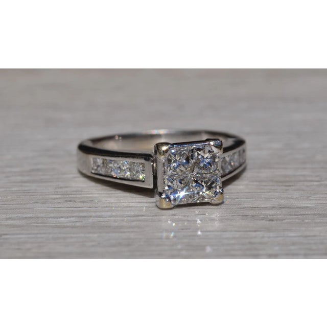 Silver The Tiger: Infinity Set Princess Cut Diamond Engagement Ring in White Gold For Sale - Image 8 of 11