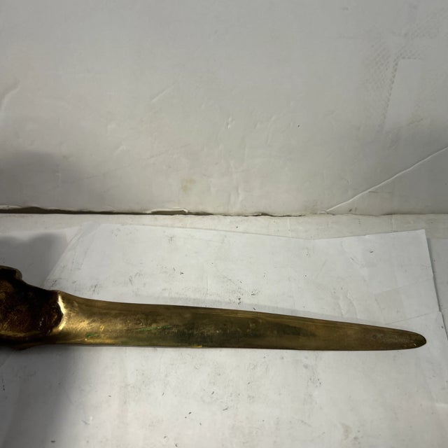 Brass 1980s Brass Dog Head Letter Opener by Virginia Metalcrafters For Sale - Image 8 of 9