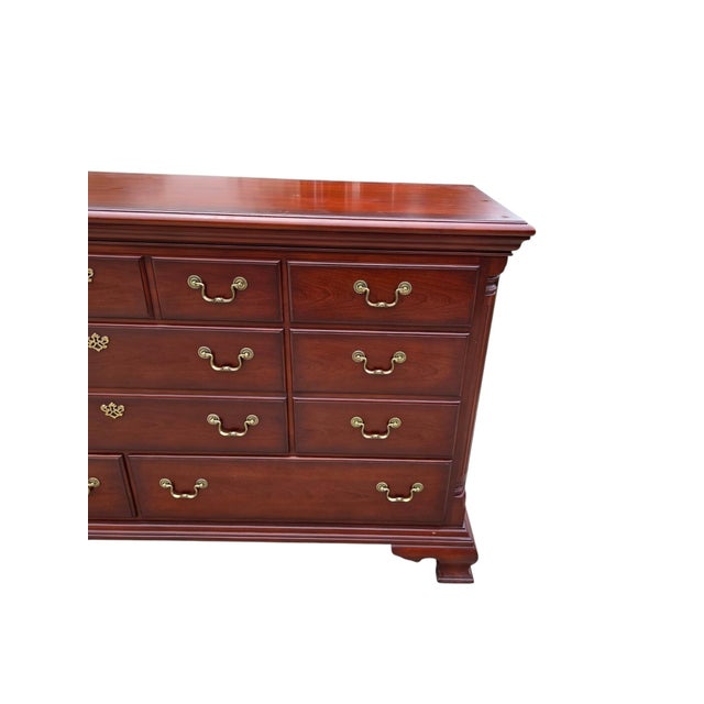 Thomasville 1990s Thomasville Collectors Cherry Dresser Chest of Drawers Chippendale For Sale - Image 4 of 18