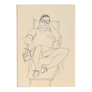 Lounge Chair Nap - Vintage Illustration in Ink and Watercolor by Irene Pattinson