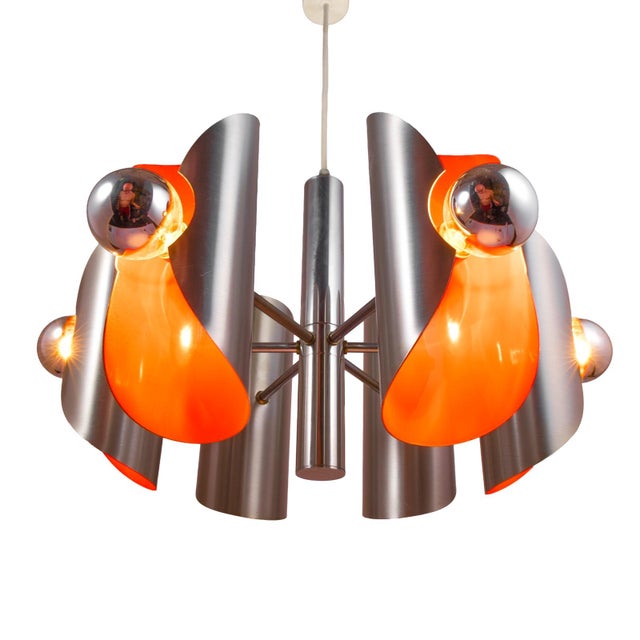 1970s Space Age Pendant Lamp with Aluminum Tubes from Raak Amsterdam, 1970s For Sale - Image 5 of 8