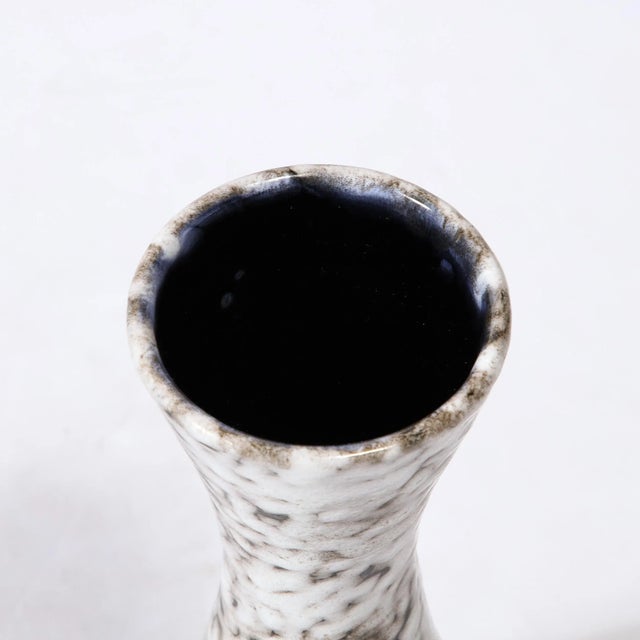 Mid-Century Modernist White and Earth Toned Ceramic Vase For Sale - Image 9 of 13