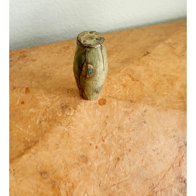 Vintage Goat Leather Wrapped Folk Art Box For Sale - Image 10 of 11