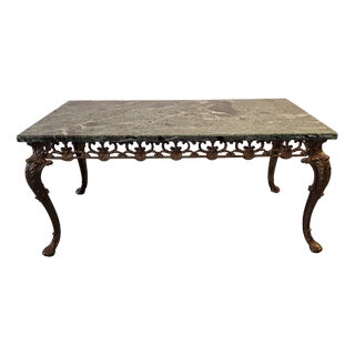 Coffee Table with Marble Top For Sale