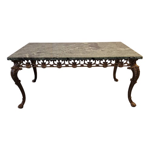 Coffee Table with Marble Top For Sale
