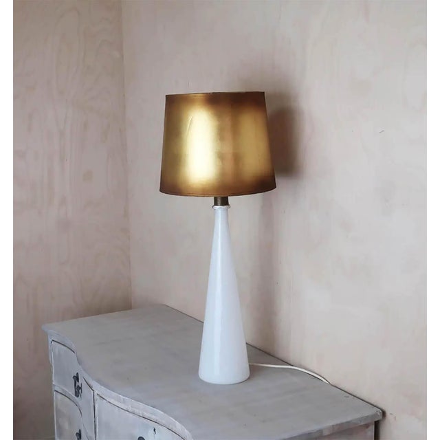 Vintage White Murano Glass Table Lamp, 1955 For Sale - Image 9 of 10