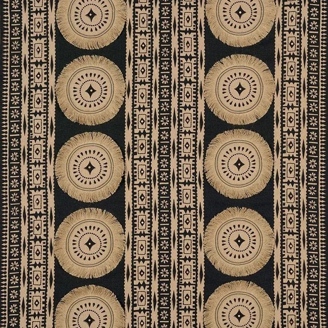 African Sample - Schumacher X Mary Mcdonald Bora Bora Print Embellished Fabric in Lava Black For Sale - Image 3 of 3