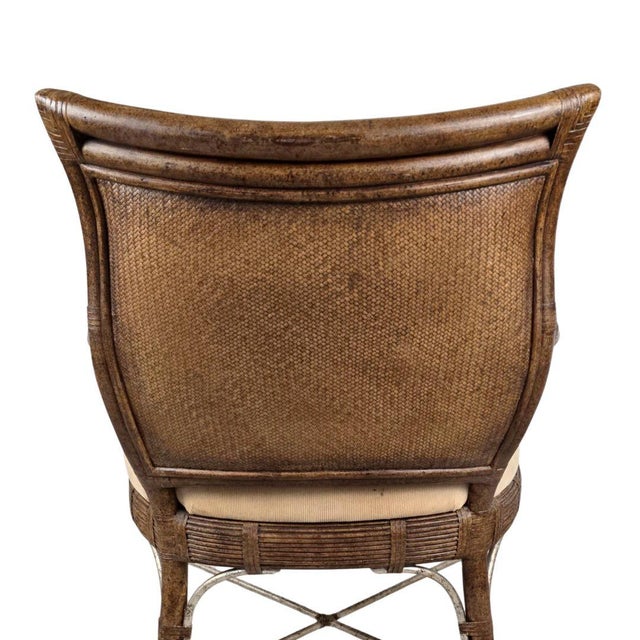 Vintage Hollywood Regency Dining Armchairs Attributed to Ferguson Copeland, Set of 4 For Sale In West Palm - Image 6 of 13