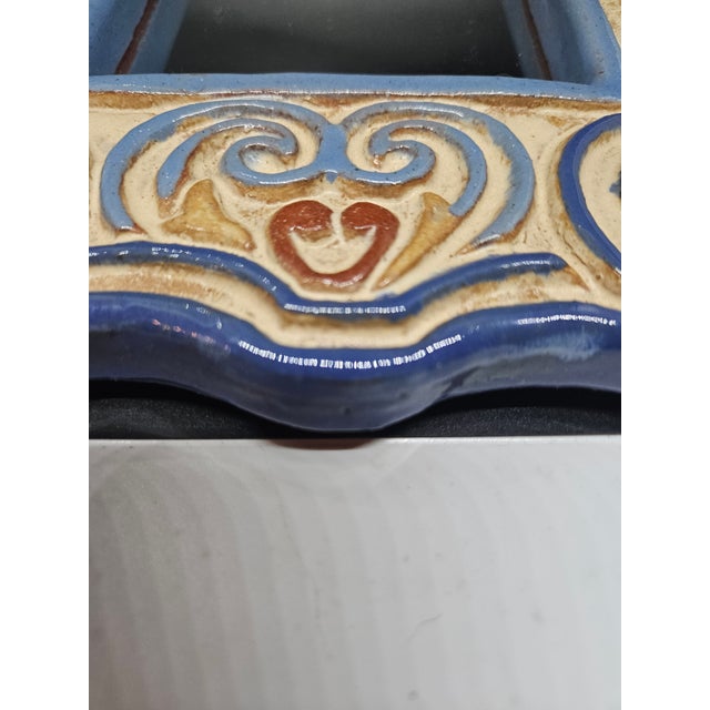 Vintage Handpainted Ceramic Mirror, mirror 5.5 x 4.5.