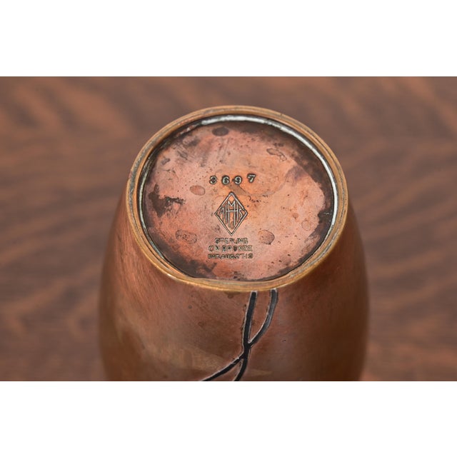 Heintz Arts & Crafts Sterling Silver on Bronze Vase For Sale - Image 10 of 13