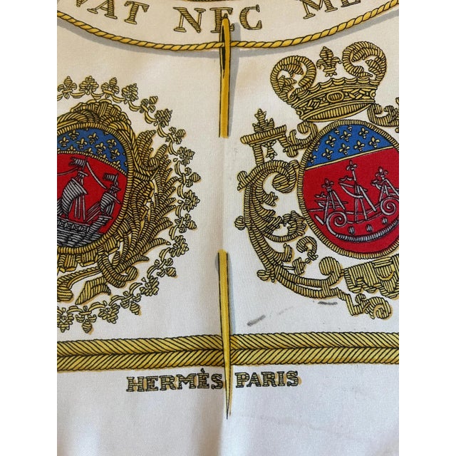 Brown Hermès Silk Scarf “Les Armes De Paris” 2, 1954 For Sale - Image 8 of 8