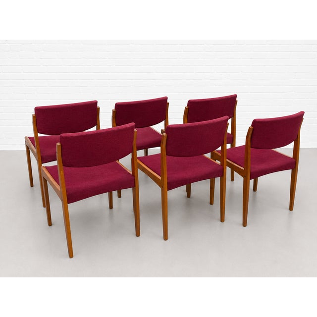 HW Klein Set of 6 Danish Mid Century Modern Dining Chairs | Teak Chairs by h.w. Klein for Bramin, Made in Denmark, C. 1960’s For Sale - Image 4 of 13