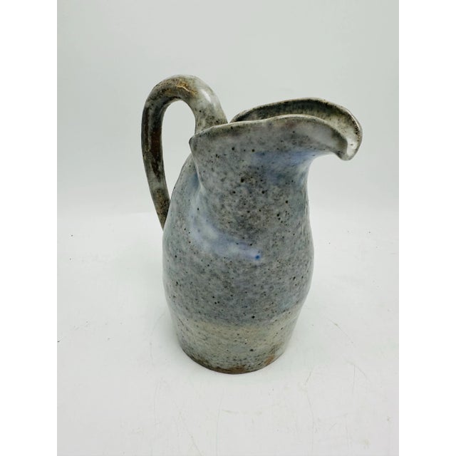 1980s Primitive Studio Art Pottery Pitcher For Sale - Image 5 of 6