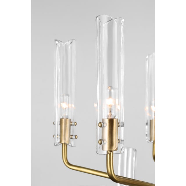 Casoria Large Two-Tier Chandelier in Hand-Rubbed Antique Brass with Clear Glass Designer: AERIN Canopy: 5" Round Mounting:...