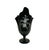 American Vintage Fenton Thumbprint Hand Painted Handkerchief Black Vase, Signed For Sale - Image 3 of 6