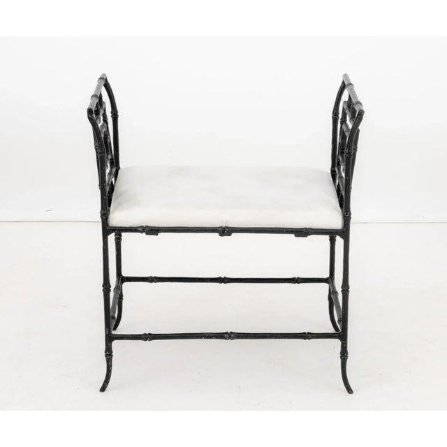 Modern Bamboo Motif Cast Iron Window Seat For Sale - Image 3 of 9