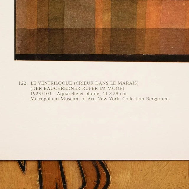 1980s 1989 After Paul Klee "Ventriloquist and Crier in the Moor", Full-Color Print From France For Sale - Image 5 of 8