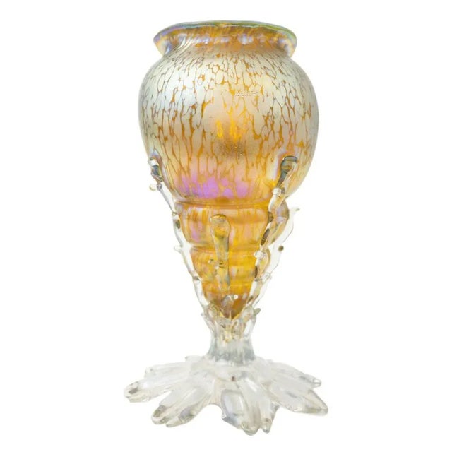 Shell vase, Johann Loetz Witwe, decor Candia Papillon, ca. 1899 The conch shell shape was one the most popular motifs in...
