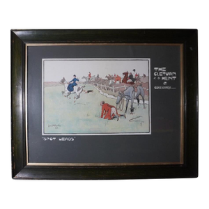 Lionel D. Edwards Fox-Hunting Sporting Print 1903 - The Cuetown Hunt - Gone Away - Spot Leads, Framed