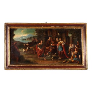 Italian School, Jacob asks Laban for Rachel's hand in marriage, Oil on Canvas For Sale