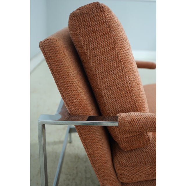 Pair of Milo Baughman Chrome Frame Arm Chairs For Sale In Philadelphia - Image 6 of 18