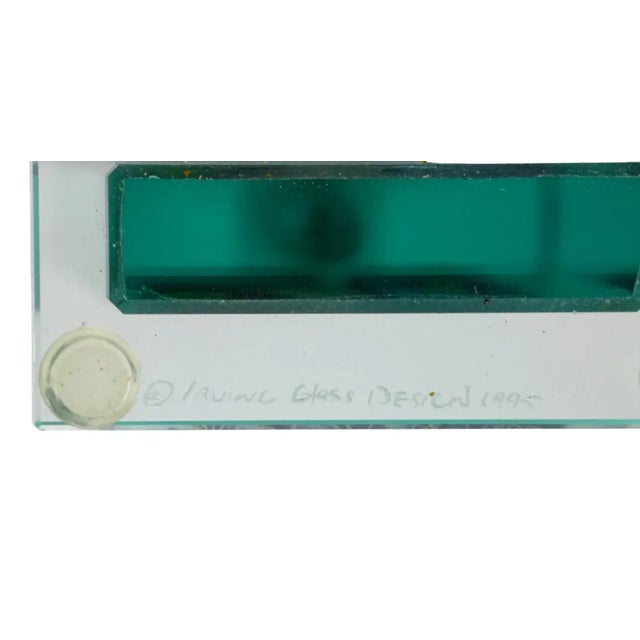 1990s 1990s Set of 2 Irving Glass Design Studio Art Glass Painted Bottles With Metal Stopper Signed For Sale - Image 5 of 9