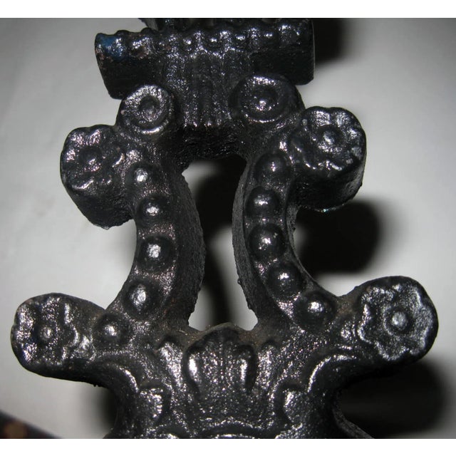 19th Century Wrought Iron and Brass Firedog Andirons - A Pair For Sale In Savannah - Image 6 of 12