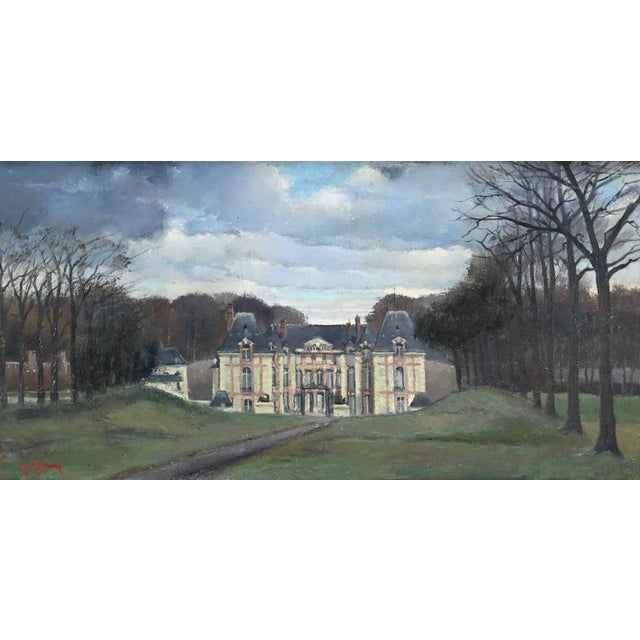 Mid-Century Modern Augustin Mémin, Château with Trees, 1954, Canvas Painting, Framed For Sale - Image 3 of 18