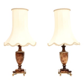 Antique Italian Alabaster Table Lamps, 1950s, Set of 2 For Sale