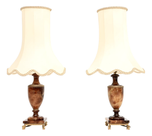 Antique Italian Alabaster Table Lamps, 1950s, Set of 2