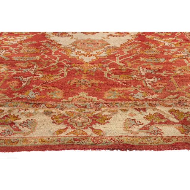 Antique Turkish Oushak Rug, 11'08 X 16'02 For Sale - Image 4 of 9