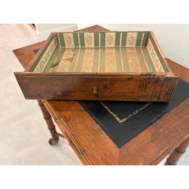 Antique Aesthetic Movement Faux Bamboo Chinoiserie Style Side Table With Drawer For Sale - Image 9 of 18