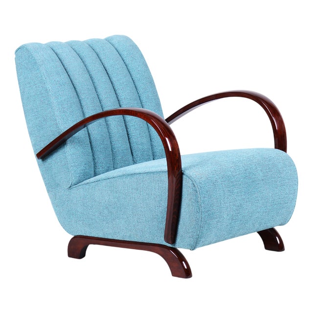 Art Deco Walnut Armchair by J. Halabala for Up Zavody, Czech, 1930s For Sale
