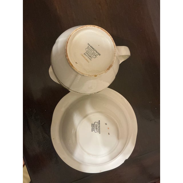 Early 20th Century Antique w.h. Grindley & Co. “Chelsea Ivory” English Ironstone Gravy Boat & Underplate For Sale - Image 5 of 12