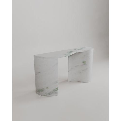 Green Marble Stone Curved Organic Dune Console by Esther Knopfler For Sale - Image 10 of 15