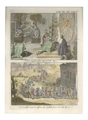 Offers to the Sun God among the Incas - by G. Pivati - 1746-1751 1746-1751