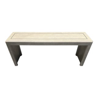 Vintage Grass Cloth Waterfall Console Table In the Manner of Karl Springer For Sale