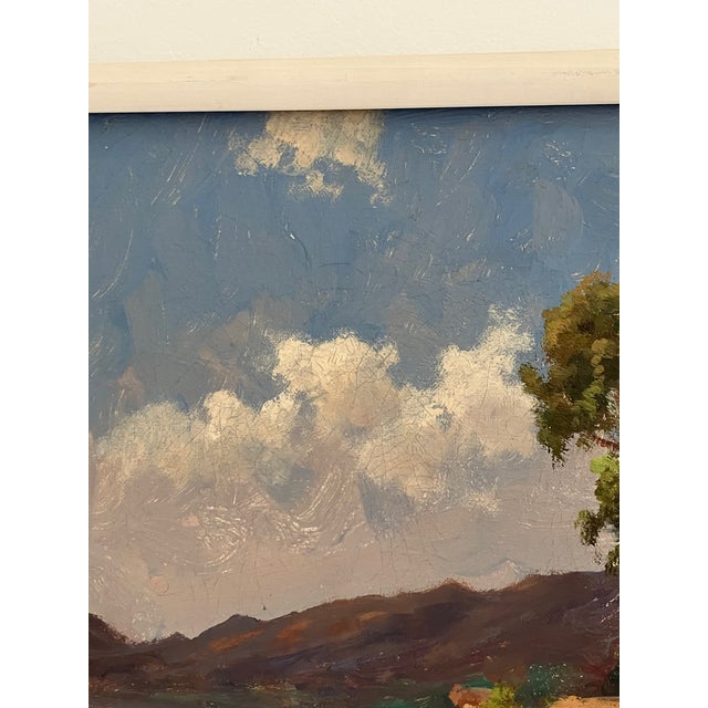 Italian Coastal Village Oil Painting, Attributed to Garelli, Mid-Century For Sale - Image 9 of 11