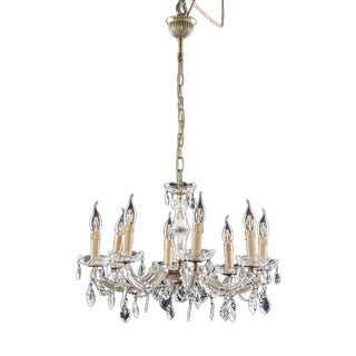 Small Crystal 8-Light Chandelier For Sale