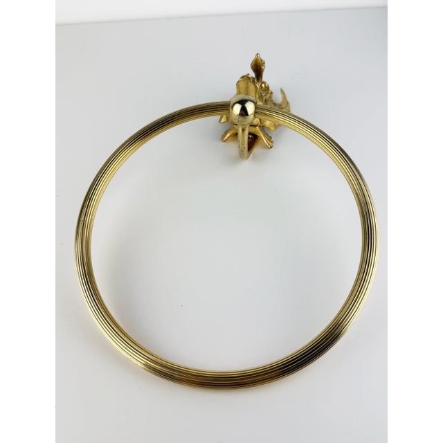 Hollywood Regency French Gold Tone Swan Bathroom Set, Bathroom Towel Ring, Towel Rail, and Wall Hook, 1970s, Set of 3 For Sale - Image 13 of 18